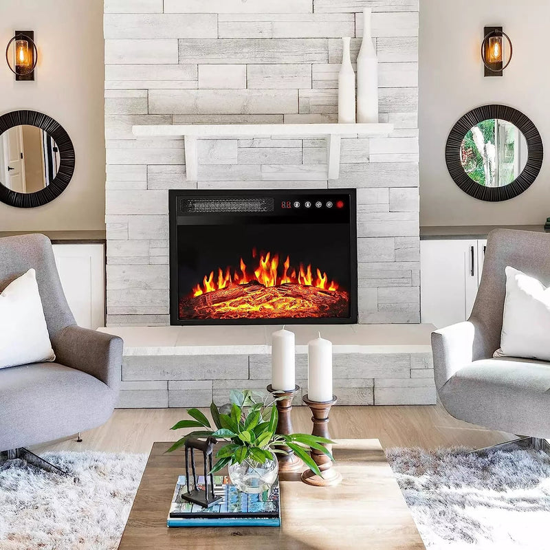 BOSSIN 18 Inch Electric Fireplace Insert with Touch Screen&Remote Control