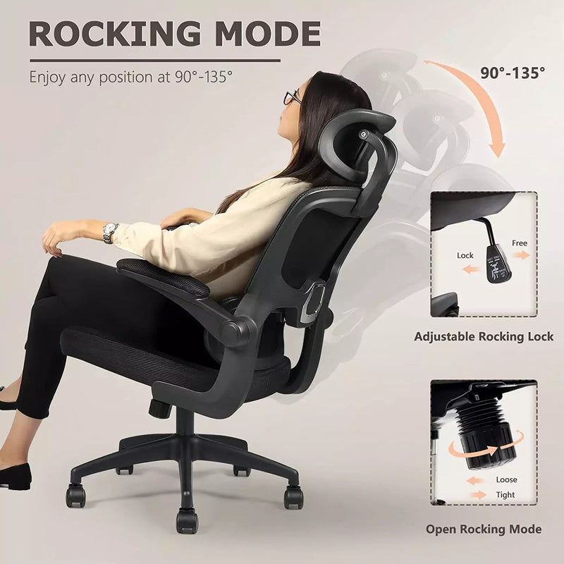 OFIKA Ergonomic Office Chair, High Back Mesh Desk Chair with Adjustable Headrest Vitesse Home