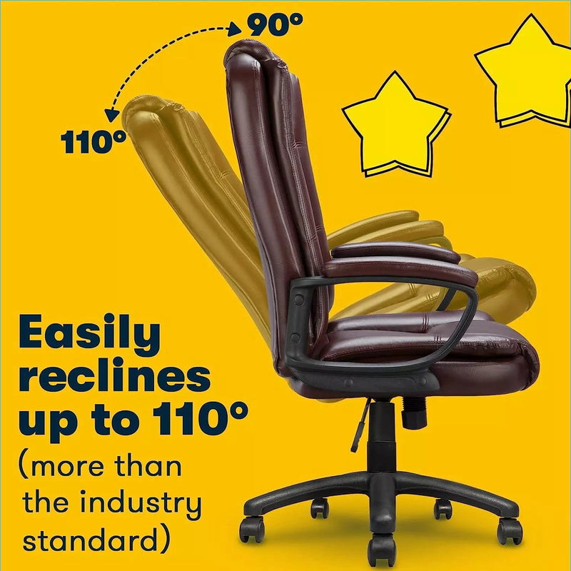 OFIKA High Back Heavy Duty Executive Office PC Chair, 400LBS 8Hours, Brown OFC01 Vitesse Home