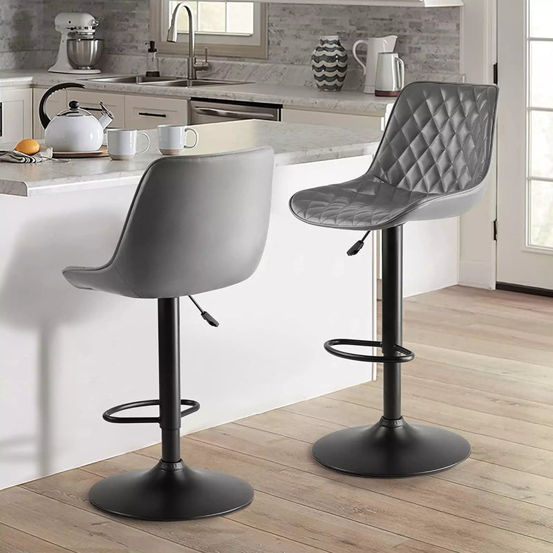 Waleaf Bar Stools Set of 2,Counter Heigh Faux Leather Adjustable Bar Stools