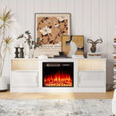 Waleaf Fireplace TV Stand with 23" Electric Fireplace, LED Lighted Entertainment Center, Adjustable Flame LED Color for TVs up to 80"