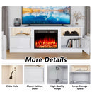 Waleaf Fireplace TV Stand with 23" Electric Fireplace, LED Lighted Entertainment Center, Adjustable Flame LED Color for TVs up to 80"
