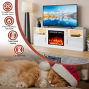 Waleaf Fireplace TV Stand with 23" Electric Fireplace, LED Lighted Entertainment Center, Adjustable Flame LED Color for TVs up to 80"