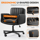 Vitesse Criss Cross Chair with Wheels & Armrests, Cross-Legged Swivel Office Chair