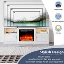 Waleaf Fireplace TV Stand with 23" Electric Fireplace, LED Lighted Entertainment Center, Adjustable Flame LED Color for TVs up to 80"