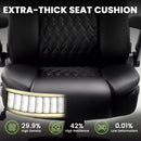Vitesse Big and Tall Office Chair with Adjustable 5D Flip Arms＆Lumbar Support, Heavy Duty Executive Desk Chair with Pocket Spring Cushion,High Back Computer Chair 600 LBS,Dual Rubber Wheels