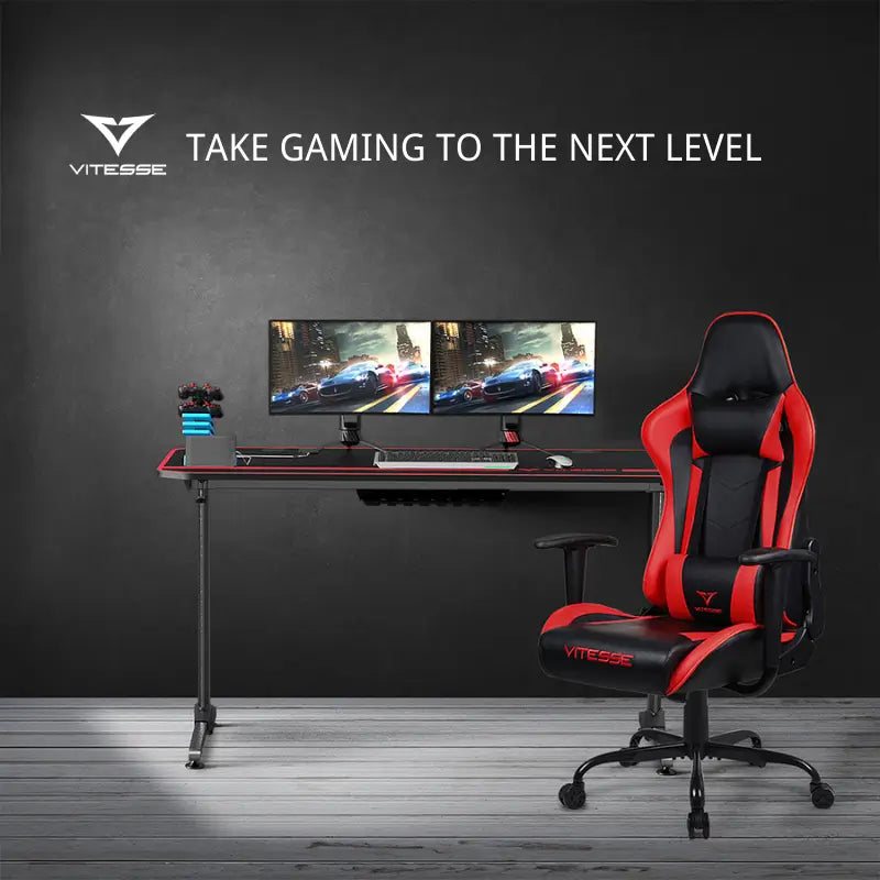 Vitesse T-Shaped Esport PC Gaming Desk, Ergonomic Office Table TD01