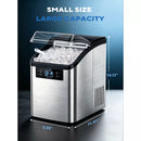 BOSSIN 44lbs/24H Nugget Ice Maker Countertop with 24H Timer, 13-Level Adjustable Chewable Pellet Ice Machine with Self-Cleaning, Stainless Steel