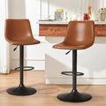 Waleaf Height-Adjustable Swivel Armless Bar Stools, 350 LBS, Set of 2 BAR02