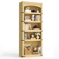 BOSSIN 5-Tier Arched Bookcase, Modern 70" Tall Wooden Bookcase with Fixed Shelves, Floor Standing Open Display Storage Cabinet for Living Room, Home Office, Bedroom