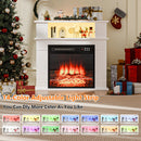 28" Electric Fireplace with Mantel, Replaceable Fire Place Insert with Remote Control, Freestanding, Realistic Log and Flame Effect, Mantel Fireplace with Storage Shelf, 750/1500W