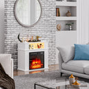 28" Electric Fireplace with Mantel, Replaceable Fire Place Insert with Remote Control, Freestanding, Realistic Log and Flame Effect, Mantel Fireplace with Storage Shelf, 750/1500W