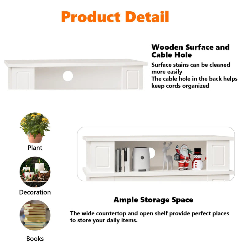 28" Electric Fireplace with Mantel, Replaceable Fire Place Insert with Remote Control, Freestanding, Realistic Log and Flame Effect, Mantel Fireplace with Storage Shelf, 750/1500W