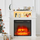 28" Electric Fireplace with Mantel, Replaceable Fire Place Insert with Remote Control, Freestanding, Realistic Log and Flame Effect, Mantel Fireplace with Storage Shelf, 750/1500W