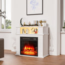 28" Electric Fireplace with Mantel, Replaceable Fire Place Insert with Remote Control, Freestanding, Realistic Log and Flame Effect, Mantel Fireplace with Storage Shelf, 750/1500W