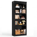 BOSSIN 5-Tier Arched Bookcase, Modern 70" Tall Wooden Bookcase with Fixed Shelves, Floor Standing Open Display Storage Cabinet for Living Room, Home Office, Bedroom