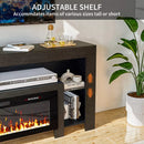 Waleaf 82" Modern Fireplace TV Stand with 50" Electric Fireplace Up to 90" TVs, Entertainment Center with 12 LED Color Flame and 20 Color LED Light