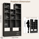 VITESSE 64.72" Modern Fireplace Bookshelf with Drawer, Tall Bookcase with 3D Realist Flame