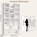VITESSE 64.72" Modern Fireplace Bookshelf with Drawer, Tall Bookcase with 3D Realist Flame