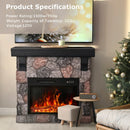 36" Electric Fireplace with Mantel, 23 inch Electric Fireplace Insert, TV Stand Freestanding Heater with Remote Control Timer LED Flame for Living Room Bedroom,Faux Stone Gray