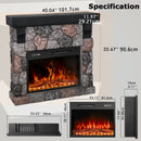36" Electric Fireplace with Mantel, 23 inch Electric Fireplace Insert, TV Stand Freestanding Heater with Remote Control Timer LED Flame for Living Room Bedroom,Faux Stone Gray
