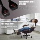 400lbs Big & Tall Office Chair with Footrest, PU Leather High back ergonomic reclining with adjustable headrest and footrest, Ideal for office or home, all day comfort