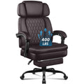 400lbs Big & Tall Office Chair with Footrest, PU Leather High back ergonomic reclining with adjustable headrest and footrest, Ideal for office or home, all day comfort