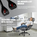 400lbs Big & Tall Office Chair with Footrest, PU Leather High back ergonomic reclining with adjustable headrest and footrest, Ideal for office or home, all day comfort