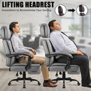 400lbs Big & Tall Office Chair with Footrest, PU Leather High back ergonomic reclining with adjustable headrest and footrest, Ideal for office or home, all day comfort