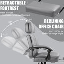 400lbs Big & Tall Office Chair with Footrest, PU Leather High back ergonomic reclining with adjustable headrest and footrest, Ideal for office or home, all day comfort