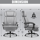 400lbs Big & Tall Office Chair with Footrest, PU Leather High back ergonomic reclining with adjustable headrest and footrest, Ideal for office or home, all day comfort