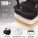 400lbs Big & Tall Office Chair with Footrest, PU Leather High back ergonomic reclining with adjustable headrest and footrest, Ideal for office or home, all day comfort