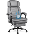 400lbs Big & Tall Office Chair with Footrest, PU Leather High back ergonomic reclining with adjustable headrest and footrest, Ideal for office or home, all day comfort
