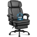 400lbs Big & Tall Office Chair with Footrest, PU Leather High back ergonomic reclining with adjustable headrest and footrest, Ideal for office or home, all day comfort