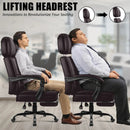 400lbs Big & Tall Office Chair with Footrest, PU Leather High back ergonomic reclining with adjustable headrest and footrest, Ideal for office or home, all day comfort