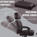 400lbs Big & Tall Office Chair with Footrest, PU Leather High back ergonomic reclining with adjustable headrest and footrest, Ideal for office or home, all day comfort