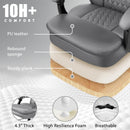 400lbs Big & Tall Office Chair with Footrest, PU Leather High back ergonomic reclining with adjustable headrest and footrest, Ideal for office or home, all day comfort