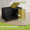 42/48 inch Heavy Duty Indestructible Dog Crate, Escape Proof Dog Cage with Enclosed Design, High Anxiety Dog Crate for Large Dogs, Lockable Wheels and Removable Trays