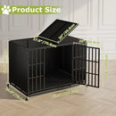 42/48 inch Heavy Duty Indestructible Dog Crate, Escape Proof Dog Cage with Enclosed Design, High Anxiety Dog Crate for Large Dogs, Lockable Wheels and Removable Trays