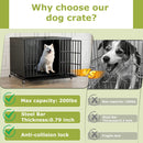 42/48 inch Heavy Duty Indestructible Dog Crate, Escape Proof Dog Cage with Enclosed Design, High Anxiety Dog Crate for Large Dogs, Lockable Wheels and Removable Trays
