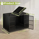 42/48 inch Heavy Duty Indestructible Dog Crate, Escape Proof Dog Cage with Enclosed Design, High Anxiety Dog Crate for Large Dogs, Lockable Wheels and Removable Trays