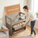 Waleaf 36" Hamster Cage with Fireplace & Storage, Large Small Animal Habitat with Easy View Acrylic Panels, Openable Mesh Top Enclosure for Guinea Pig, Hedgehog, Rat (36.02" x 19.69" x 31.97")