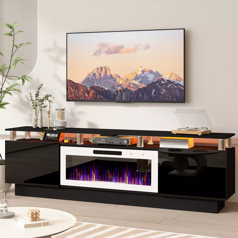 BOSSIN 70 Inches Fireplace TV Stand for TVs up to 80 Inches Console with 36'' Electric Fireplace