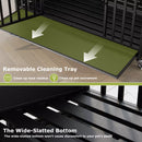 Waleaf Heavy Duty Indestructible Dog Crate with Locking Wheels,High Anxiety Enclosed Design Large Dog Cage for Large Dogs,Escape Proof&Removable Tray