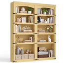 BOSSIN 5-Tier Arched Bookcase, Modern 70" Tall Wooden Bookcase with Fixed Shelves, Floor Standing Open Display Storage Cabinet for Living Room, Home Office, Bedroom