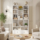 VITESSE 64.72" Modern Fireplace Bookshelf with Drawer, Tall Bookcase with 3D Realist Flame