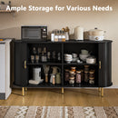 VITESSE 55" Wood Buffet Sideboard Cabinet with Storage, Mid-Century Modern Coffee Bar Cabinet