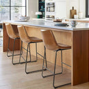 Waleaf Bar Stools Set of 2,Counter Height Bar Stools with Back