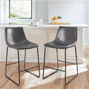 Waleaf Bar Stools Set of 2,Counter Height Bar Stools with Back