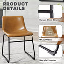 Waleaf Bar Stools Set of 2,Counter Height Bar Stools with Back